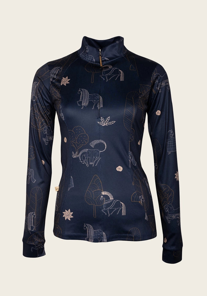 ESPOIR Navy Magic Quarter Zip Sun Shirt