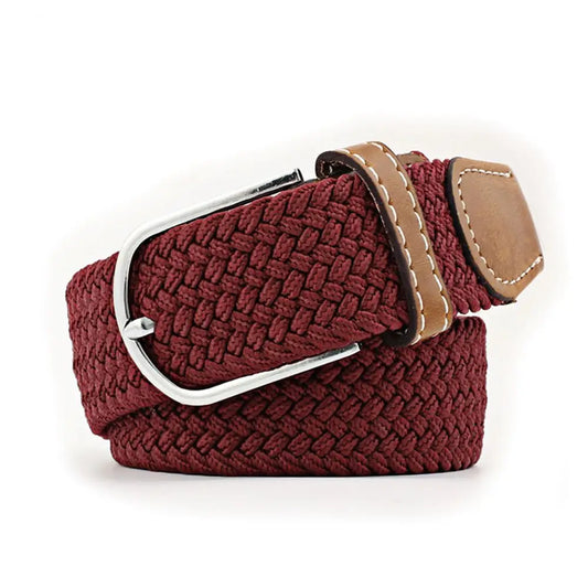 Tuffrider Flexifit Stretch Braided Riding Belt - Wine Red