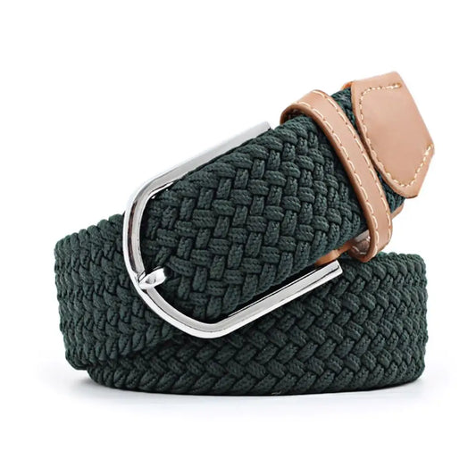 Tuffrider Flexifit Stretch Braided Riding Belt - Dark Green