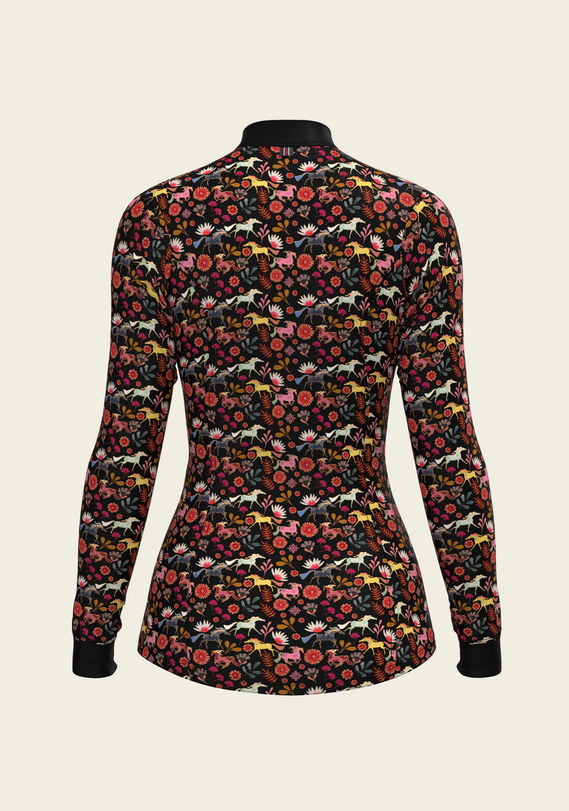 ESPOIR Bouquet on Black Quarter Zip Sun Shirt