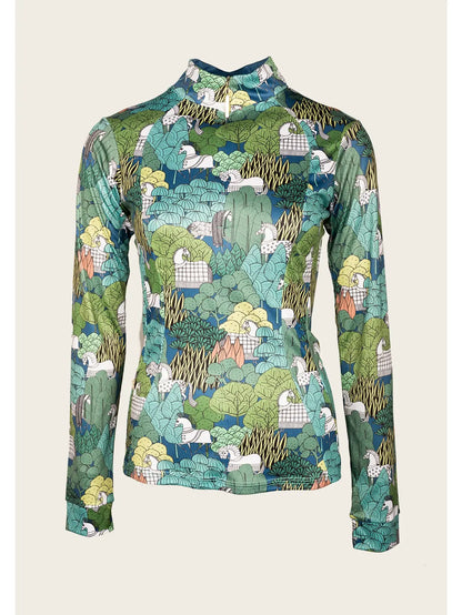 ESPOIR Enchanted Forest Quarter Zip Sun Shirt