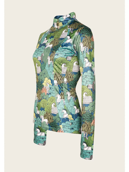 ESPOIR Enchanted Forest Quarter Zip Sun Shirt