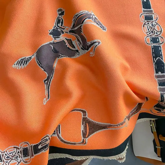 Hunter Horses Acrylic Cashmere Scarf