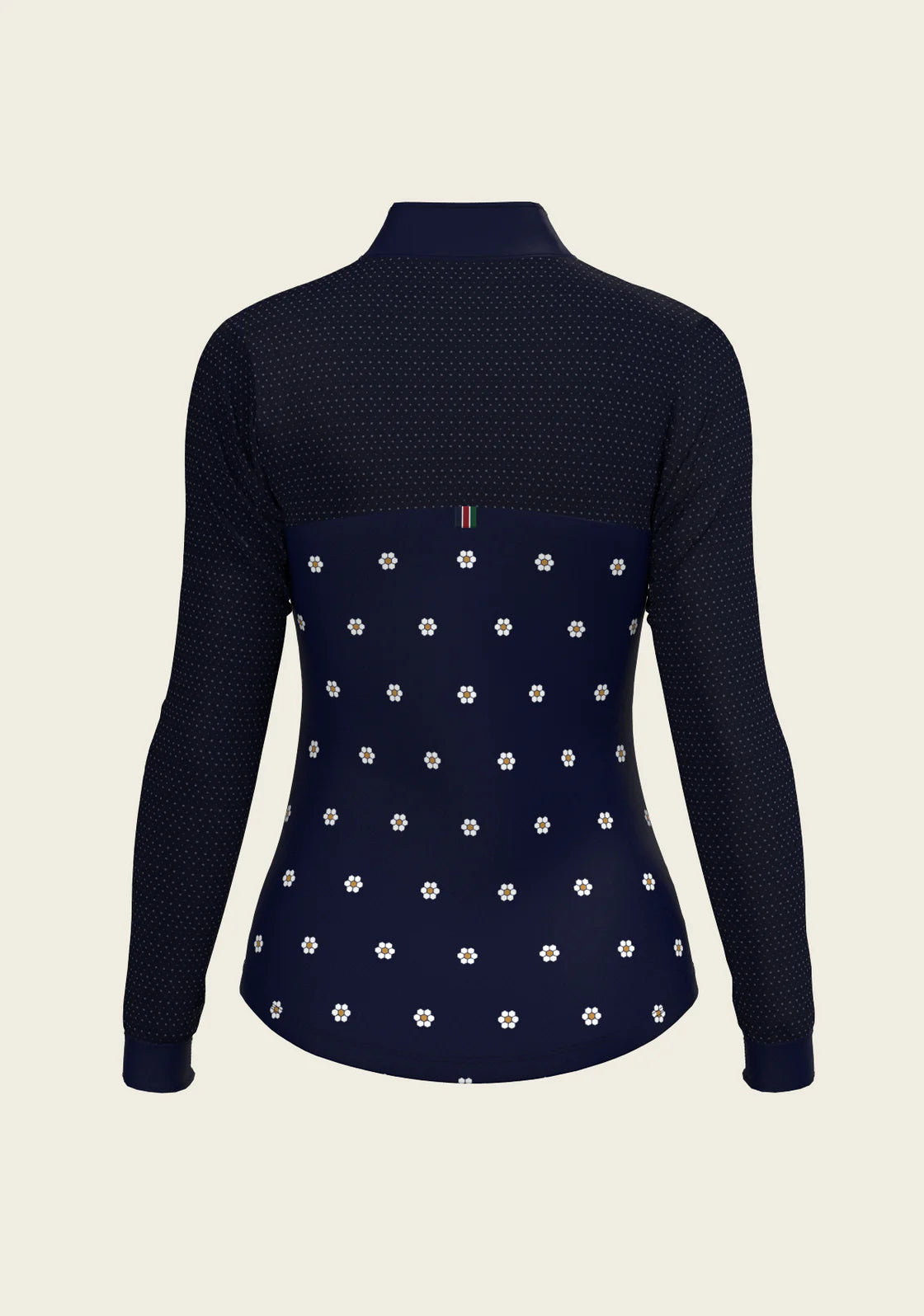 Mosaic Daises in Navy Long Sleeve Sport Sun Shirt