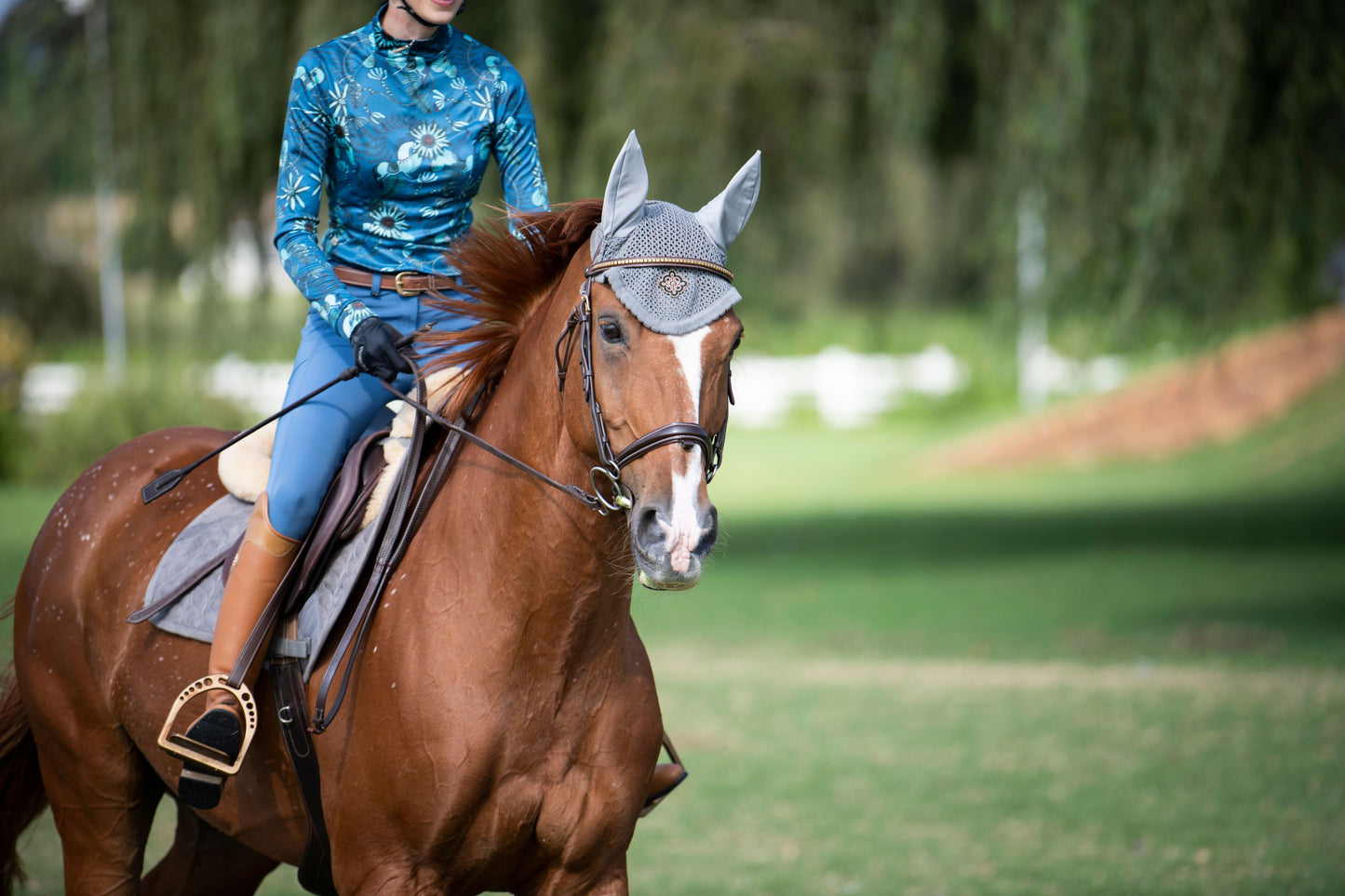 ESPOIR Mint Magic on Harbor Blue Quarter Zip Sun Shirt