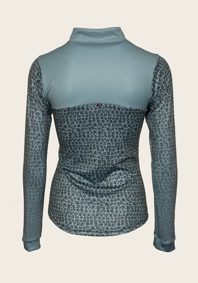 ESPOIR Leopard in Sky Blue Sport Sun Shirt