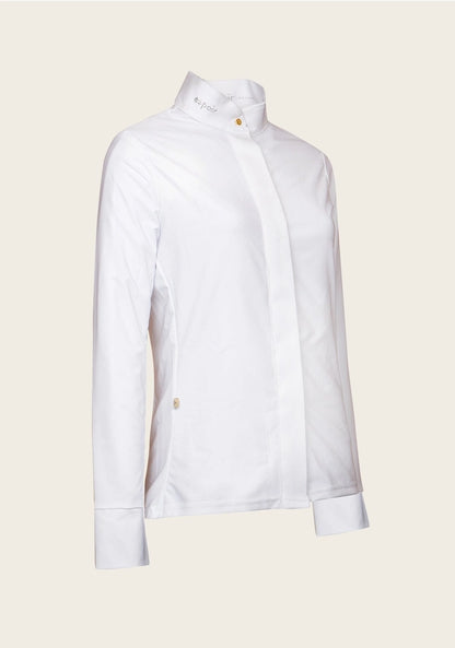 ESPOIR White Grand Prix Formal Button UV Show Shirt