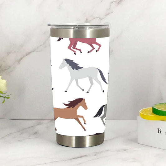 Horse Print Coffee Mug - White Horse Print