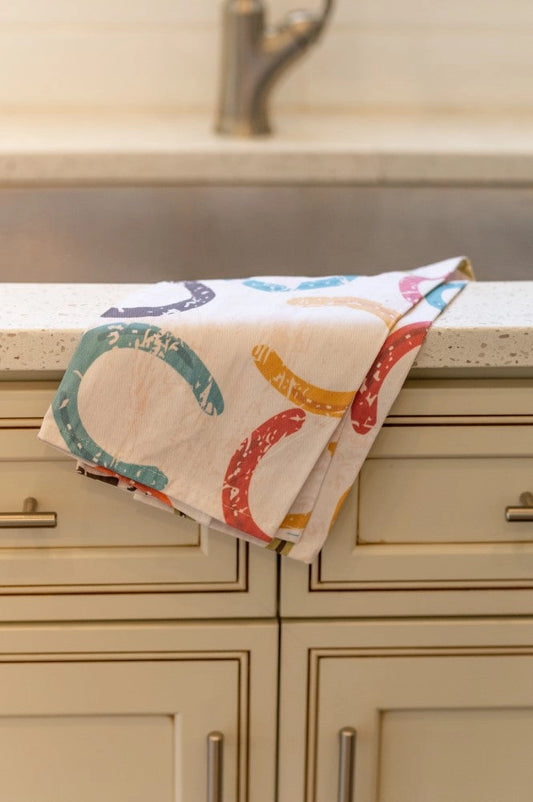 Horse Themed Kitchen Tea Towel - Horse Shoe